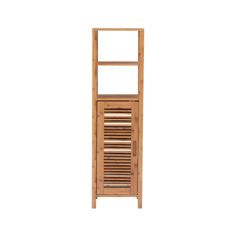 Mobile Contenitore Monoporta in Bambù Marrone, 1 Posto