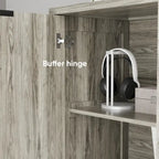 Credenza Moderna Grigia – 4 Ante con Rilievo a Rombo, 3 Ripiani Regolabili, 1 Utente