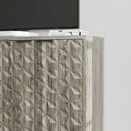 Credenza Moderna Grigia – 4 Ante con Rilievo a Rombo, 3 Ripiani Regolabili, 1 Utente