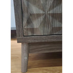 Credenza Moderna Grigia – 4 Ante con Rilievo a Rombo, 3 Ripiani Regolabili, 1 Utente