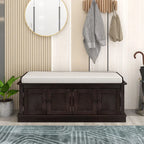 Panca contenitore a 4 ante con cuscino | Bianco / Blu marino anticato / Espresso / Grigio décapé | 1–2 posti a sedere