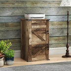 Armadio Classificatore a 3 Cassetti Stile Porta Scorrevole, Grigio/Bianco/Marrone, con Serratura, 1 Persona