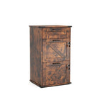 Armadio Classificatore a 3 Cassetti Stile Porta Scorrevole, Grigio/Bianco/Marrone, con Serratura, 1 Persona