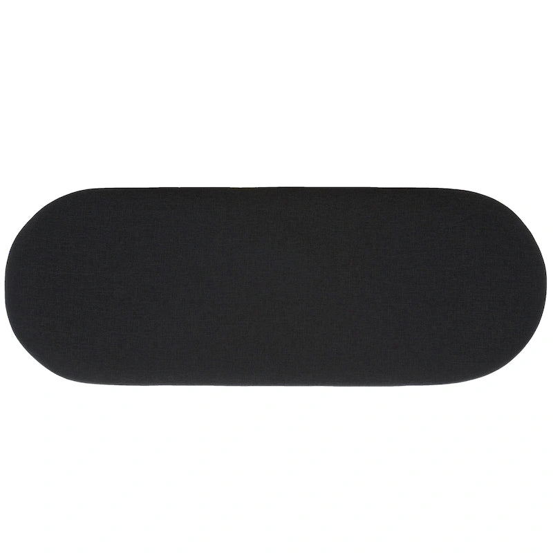 Panca aperta con cuscino, 1 posto, nera/naturale