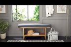 SAFAVIEH Home Collection Iona Open Shelf Bench W/Cushion - 42 W x 15 D x 18 H