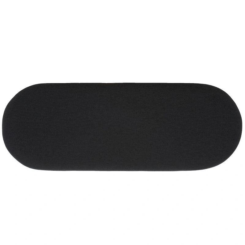 Panca aperta con cuscino, 1 posto, nera/naturale
