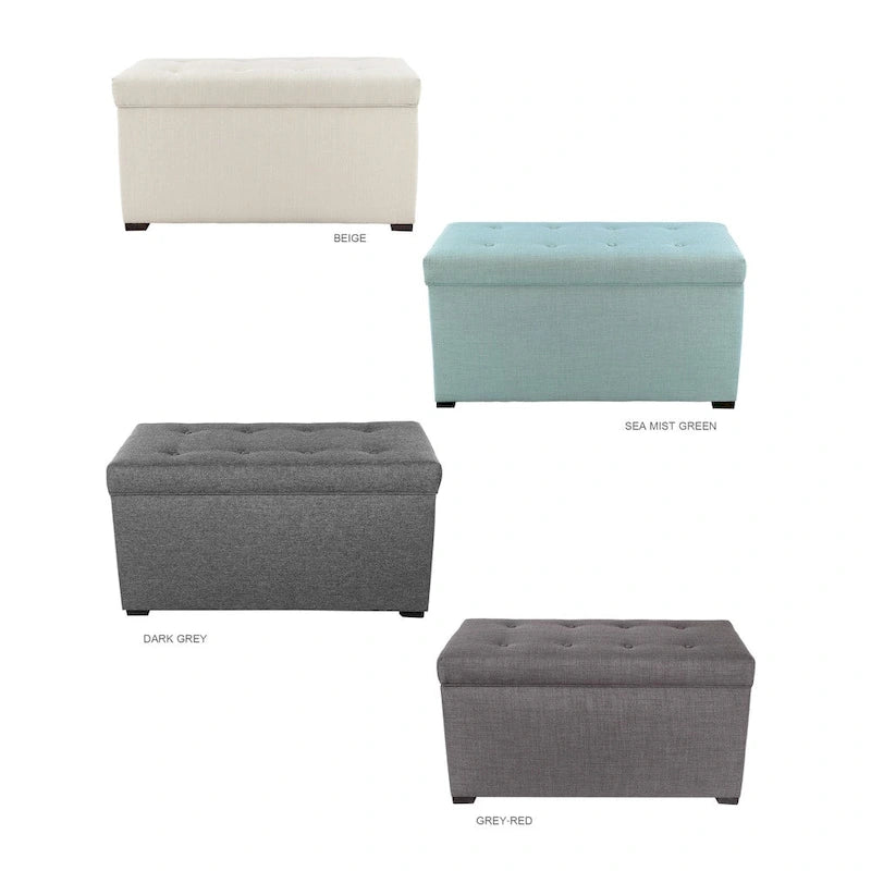 Panca Contenitore Trapuntata Beige / Verde / Grigia / Grigio-Rossa, 1 Posto
