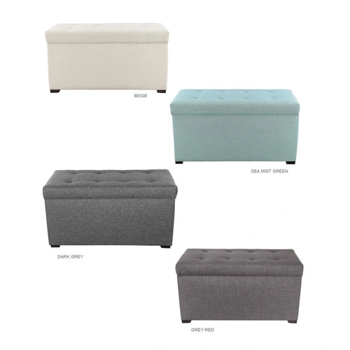 Panca Contenitore Trapuntata Beige / Verde / Grigia / Grigio-Rossa, 1 Posto