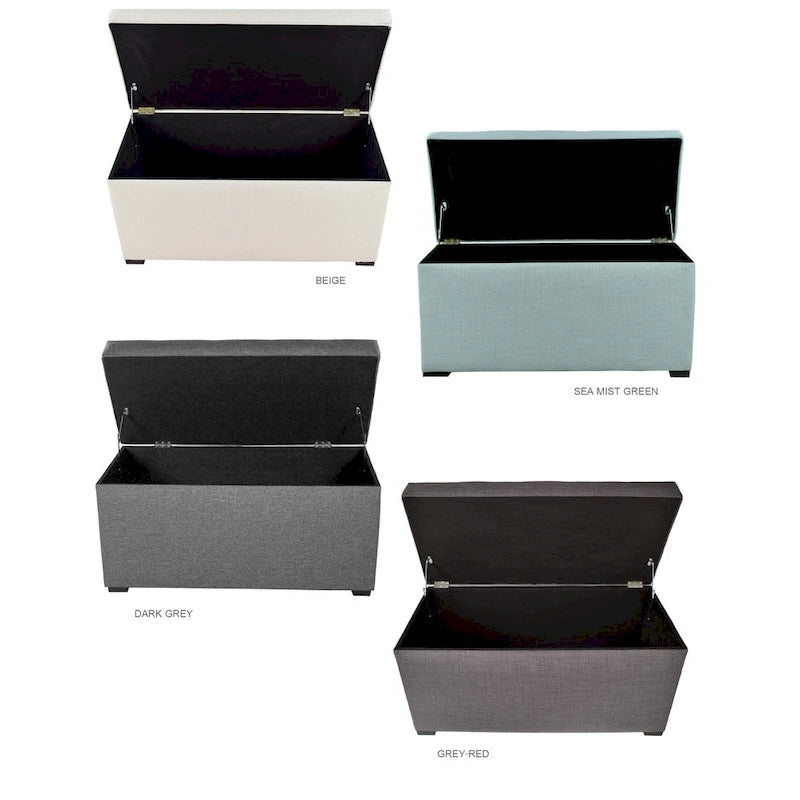 Panca Contenitore Trapuntata Beige / Verde / Grigia / Grigio-Rossa, 1 Posto