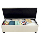 Panca contenitore trapuntata con motivo a rombi, 1 posto, grigia / beige / grigio-rossa / azzurra