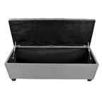 Panca contenitore trapuntata con motivo a rombi, 1 posto, grigia / beige / grigio-rossa / azzurra