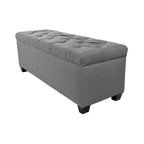 Panca contenitore trapuntata con motivo a rombi, 1 posto, grigia / beige / grigio-rossa / azzurra