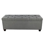Panca contenitore trapuntata con motivo a rombi, 1 posto, grigia / beige / grigio-rossa / azzurra