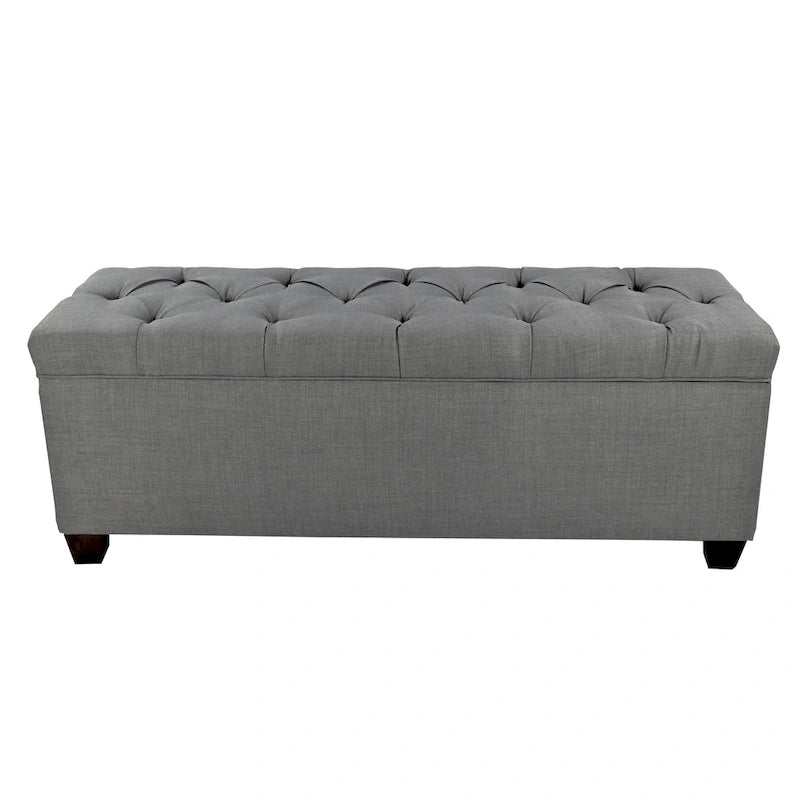 Panca contenitore trapuntata con motivo a rombi, 1 posto, grigia / beige / grigio-rossa / azzurra