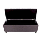 Panca contenitore trapuntata con motivo a rombi, 1 posto, grigia / beige / grigio-rossa / azzurra