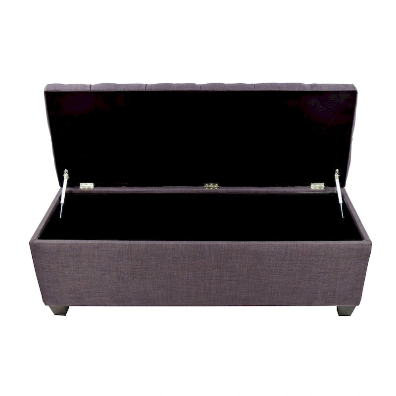 Panca contenitore trapuntata con motivo a rombi, 1 posto, grigia / beige / grigio-rossa / azzurra