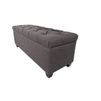 Panca contenitore trapuntata con motivo a rombi, 1 posto, grigia / beige / grigio-rossa / azzurra