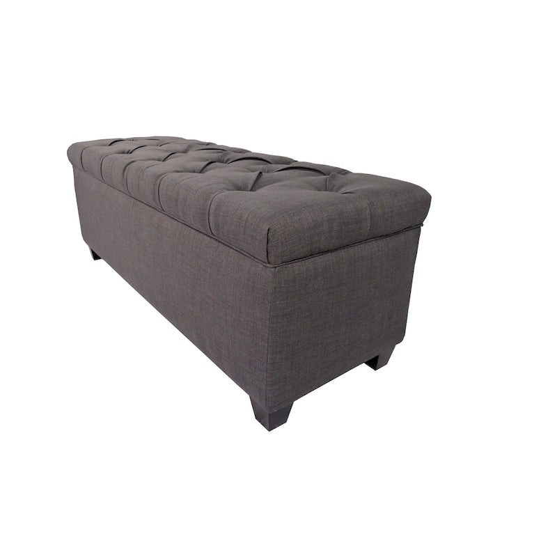 Panca contenitore trapuntata con motivo a rombi, 1 posto, grigia / beige / grigio-rossa / azzurra