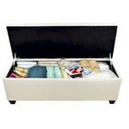 Panca contenitore trapuntata con motivo a rombi, 1 posto, grigia / beige / grigio-rossa / azzurra