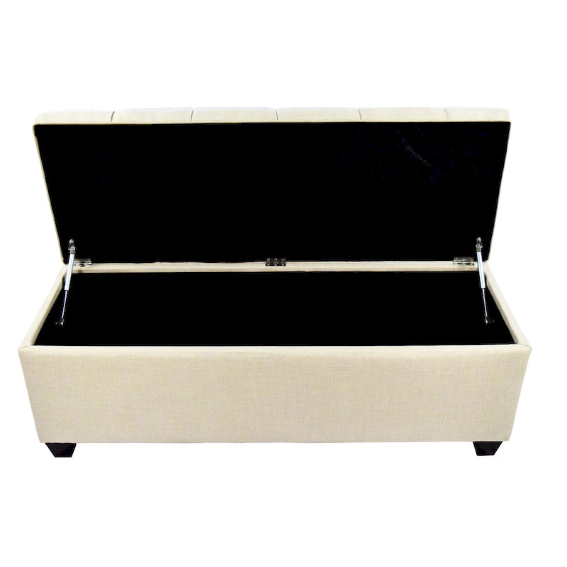 Panca contenitore trapuntata con motivo a rombi, 1 posto, grigia / beige / grigio-rossa / azzurra