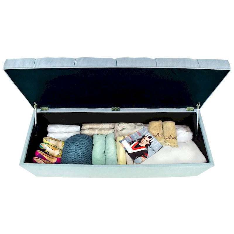 Panca contenitore trapuntata con motivo a rombi, 1 posto, grigia / beige / grigio-rossa / azzurra