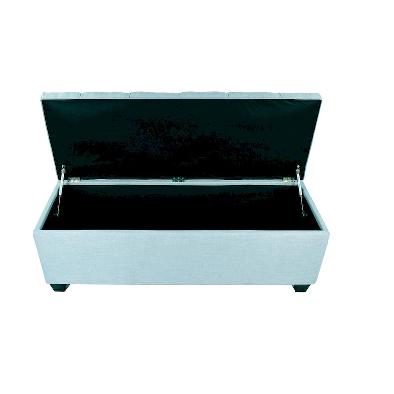 Panca contenitore trapuntata con motivo a rombi, 1 posto, grigia / beige / grigio-rossa / azzurra