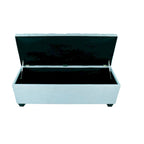Panca contenitore trapuntata con motivo a rombi, 1 posto, grigia / beige / grigio-rossa / azzurra