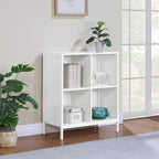 Scaffale a 4 cubi, Legno e Metallo, Frassino Ozark / Bianco / Rovere River