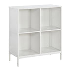 Scaffale a 4 cubi, Legno e Metallo, Frassino Ozark / Bianco / Rovere River