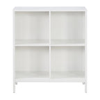 Scaffale a 4 cubi, Legno e Metallo, Frassino Ozark / Bianco / Rovere River