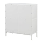 Scaffale a 4 cubi, Legno e Metallo, Frassino Ozark / Bianco / Rovere River