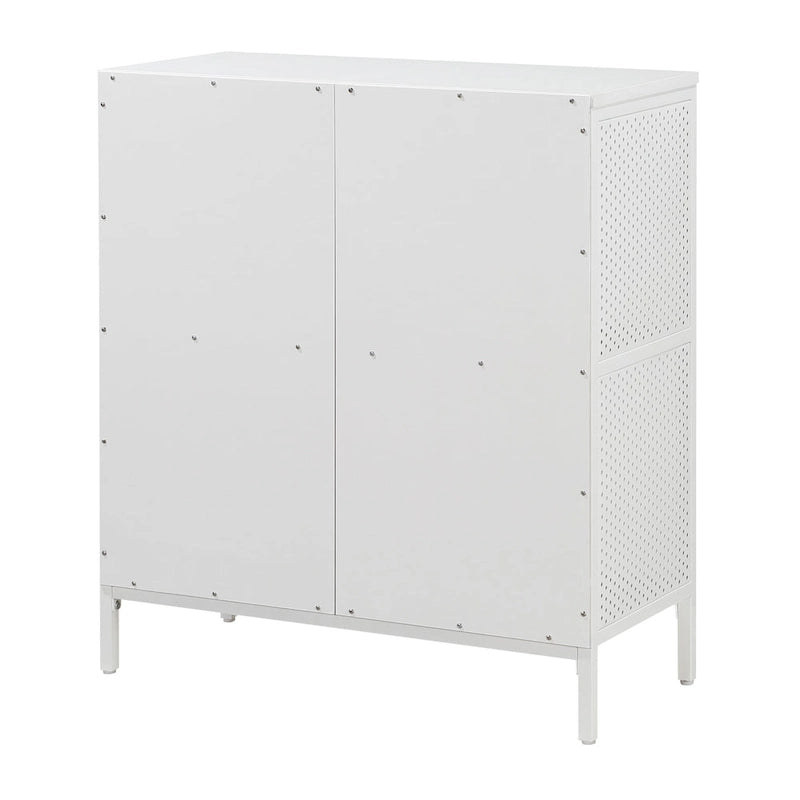Scaffale a 4 cubi, Legno e Metallo, Frassino Ozark / Bianco / Rovere River