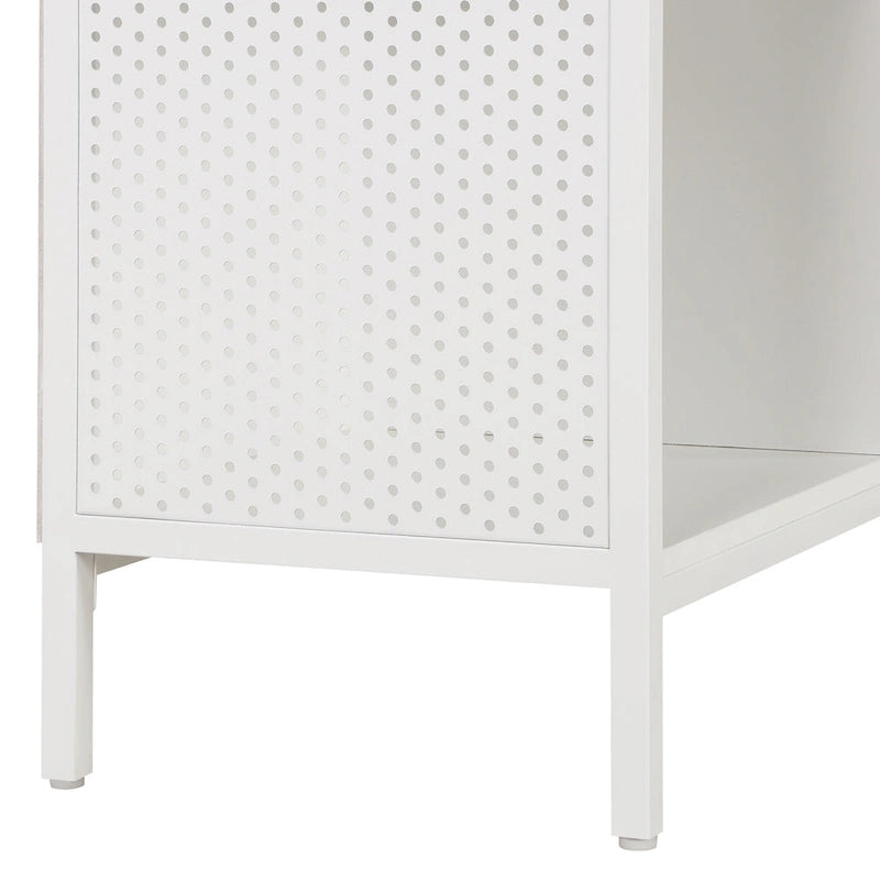 Scaffale a 4 cubi, Legno e Metallo, Frassino Ozark / Bianco / Rovere River