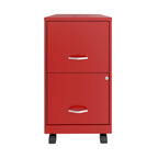 Schedario metallico rosso a 2 cassetti con ruote e serratura, formato Letter, utilizzo per 1 persona