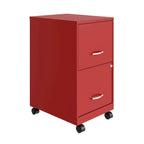 Schedario metallico rosso a 2 cassetti con ruote e serratura, formato Letter, utilizzo per 1 persona