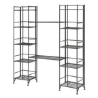 Scaffalatura pieghevole in metallo a 5 ripiani, set da 4 pezzi, bianco o nero
