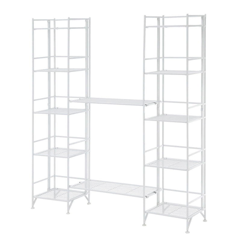 Scaffalatura pieghevole in metallo a 5 ripiani, set da 4 pezzi, bianco o nero