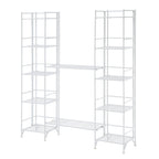 Scaffalatura pieghevole in metallo a 5 ripiani, set da 4 pezzi, bianco o nero