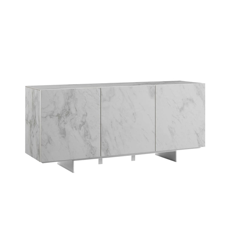 Madia da buffet in ceramica Marmo Bianco / Nero / Grigio, 3 ante