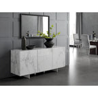 Madia da buffet in ceramica Marmo Bianco / Nero / Grigio, 3 ante