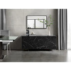 Madia da buffet in ceramica Marmo Bianco / Nero / Grigio, 3 ante