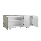 Madia da buffet in ceramica Marmo Bianco / Nero / Grigio, 3 ante