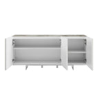 Madia da buffet in ceramica Marmo Bianco / Nero / Grigio, 3 ante