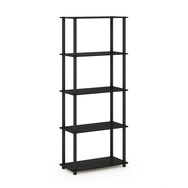 Libreria a 5 ripiani, vari colori, montaggio a 1 persona — Tubo di plastica e MDF