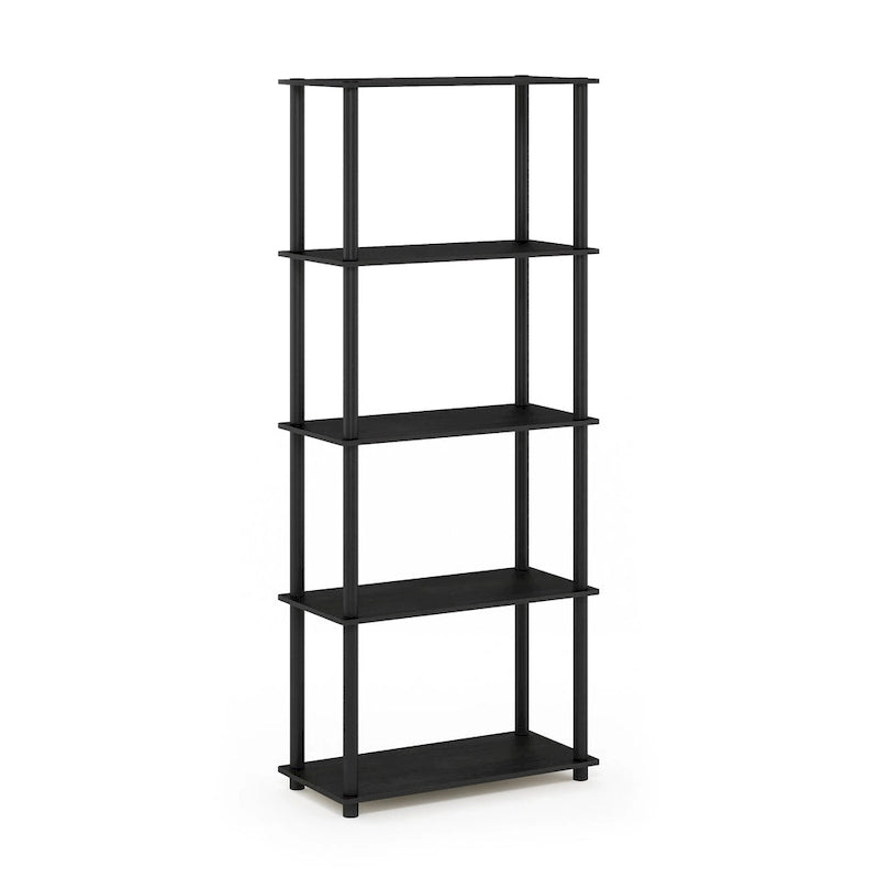 Libreria a 5 ripiani, vari colori, montaggio a 1 persona — Tubo di plastica e MDF
