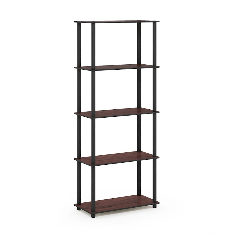 Libreria a 5 ripiani, vari colori, montaggio a 1 persona — Tubo di plastica e MDF