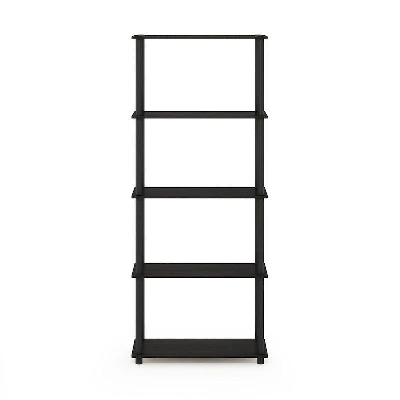 Libreria a 5 ripiani, vari colori, montaggio a 1 persona — Tubo di plastica e MDF