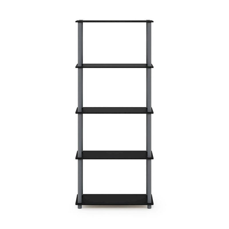 Libreria a 5 ripiani, vari colori, montaggio a 1 persona — Tubo di plastica e MDF