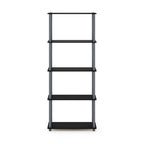 Libreria a 5 ripiani, vari colori, montaggio a 1 persona — Tubo di plastica e MDF
