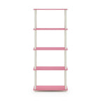 Libreria a 5 ripiani, vari colori, montaggio a 1 persona — Tubo di plastica e MDF